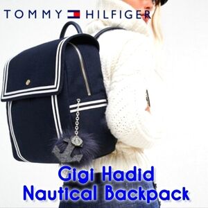 [NWOT] TOMMY HILFIGER GIGI HADID NAUTICAL STIRIPE BACKPACK Limited Edition